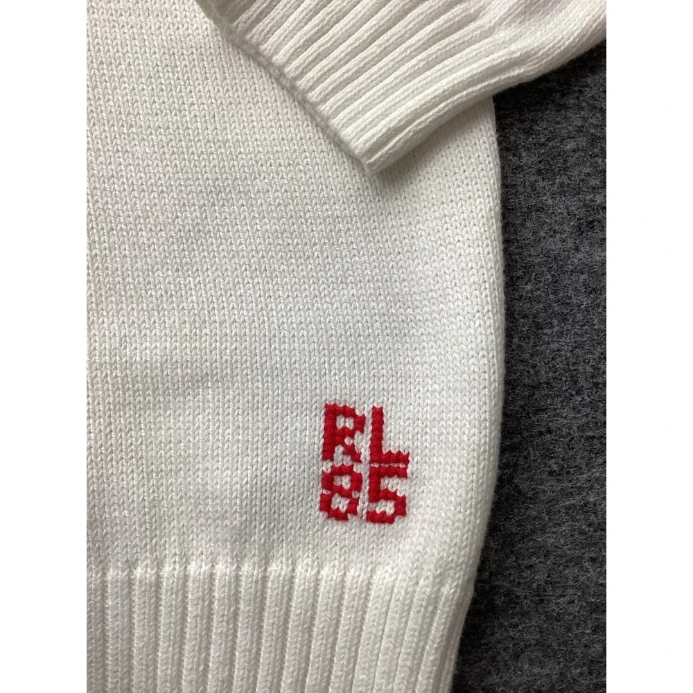 Polo Ralph Lauren Mens XXL White Beach Polo Bear Cotton Knit Sweater RL 85 New